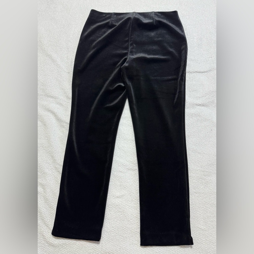 CHICOS Black Velvet Straight-Leg Pants - Picture 8 of 9